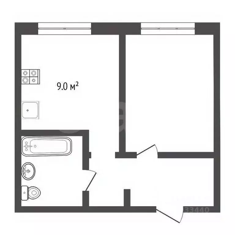 1-к кв. Тюменская область, Тюмень ул. Николая Зелинского, 19 (41.3 м) - Фото 1