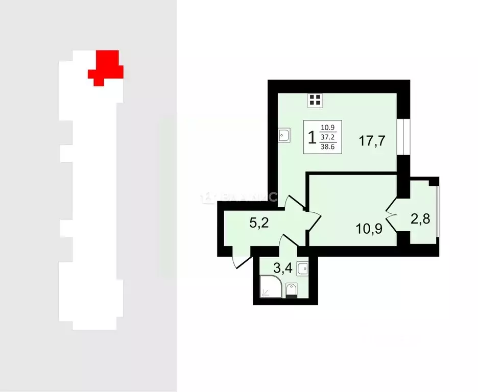 1-к кв. Владимирская область, Суздаль Советская ул., 61 (38.6 м) - Фото 1