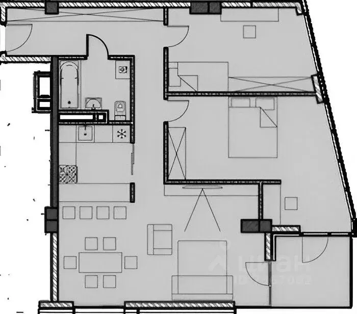 3-к кв. Краснодарский край, Сочи Центральный мкр, пер. Горького, 24к1 ... - Фото 2