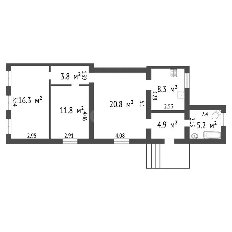 Дом в Воронеж, микрорайон Боровое, улица Чекистов (80 м) - Фото 1