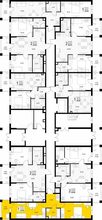 1-комнатная квартира: Сукко, жилой комплекс Кипарис (43 м) - Фото 2