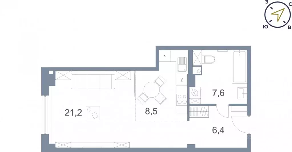 1-к кв. Московская область, Химки Зеленая ул., 6к1 (52.7 м) - Фото 2