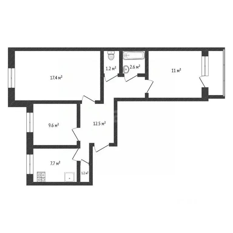 3-к кв. Нижегородская область, Павлово Деповская ул., 22 (62.7 м) - Фото 2