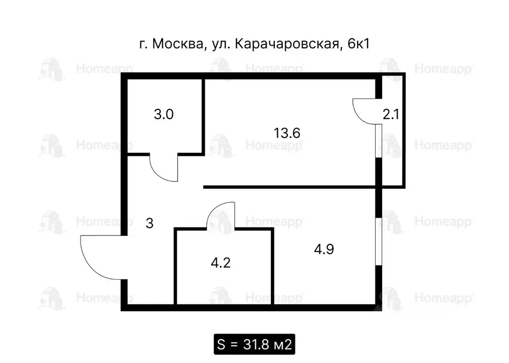 1-к кв. Москва 3-я Карачаровская ул., 6К1 (32.7 м) - Фото 2