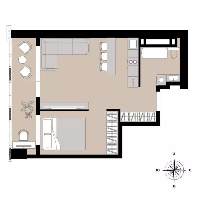 2-к кв. Приморский край, Владивосток Станционная ул., 11А (36.01 м) - Фото 2