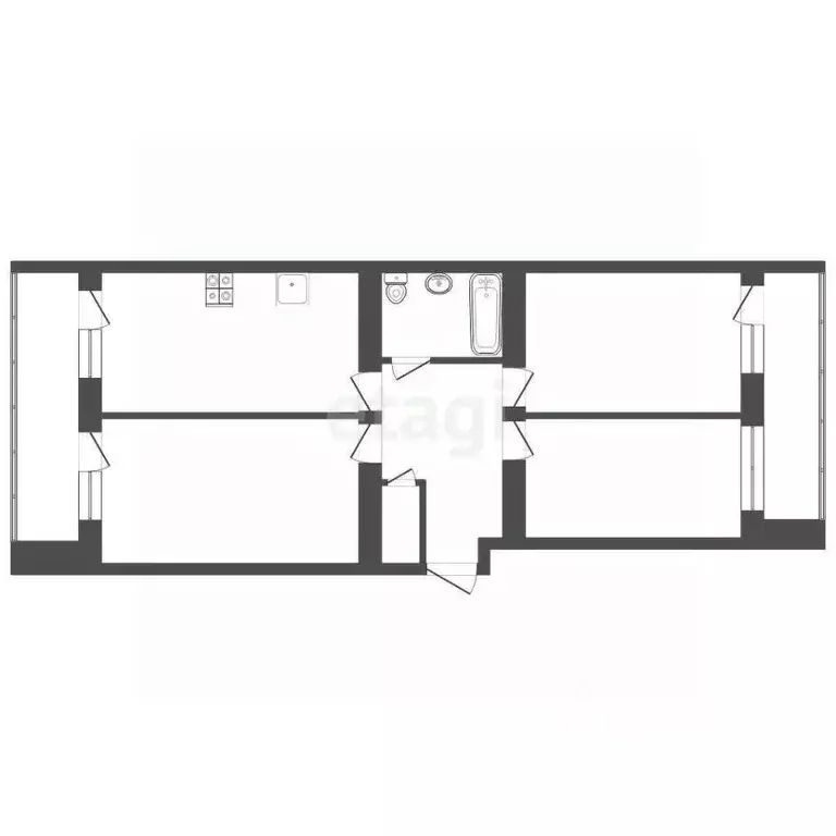 3-к кв. Тюменская область, Тюмень Комбинатская ул., 54к1 (79.9 м) - Фото 0