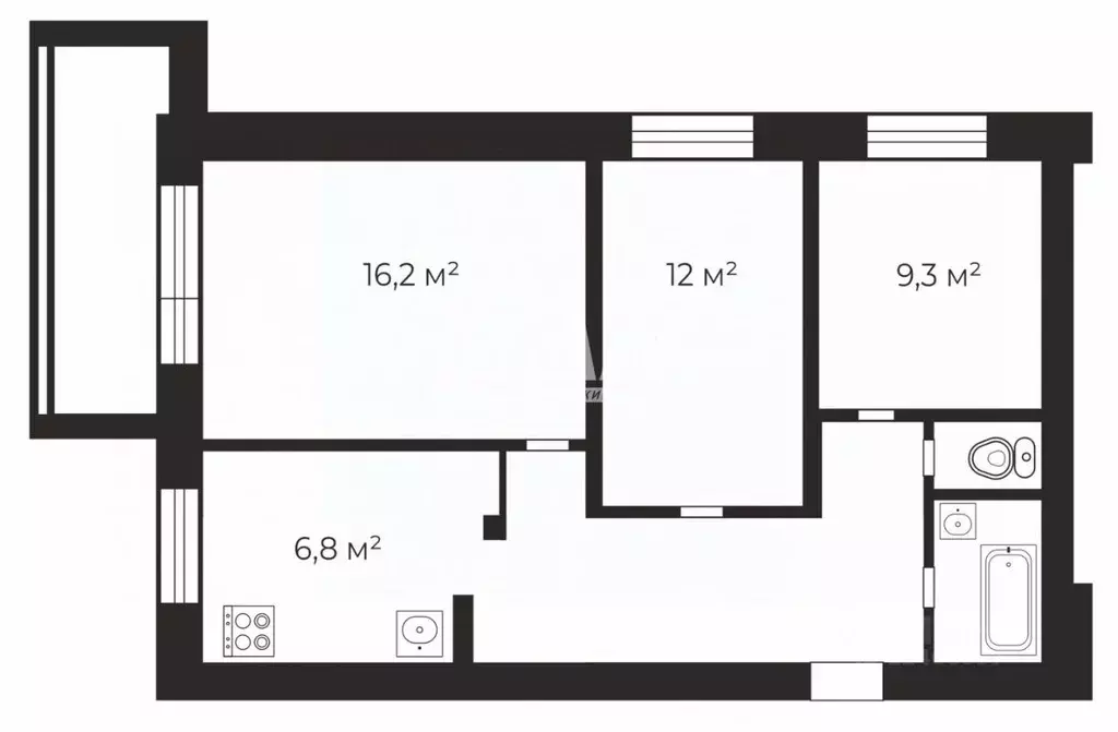 3-к кв. Челябинская область, Челябинск ул. Куйбышева, 80 (59.3 м) - Фото 2