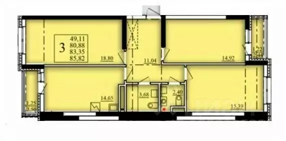 3-к кв. Башкортостан, Уфа Затон-Восточный жилрайон, Паруса жилой ... - Фото 1
