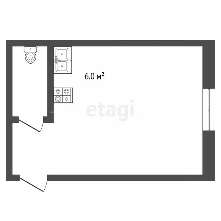 Студия Вологодская область, Вологда Топливный пер., 6А (18.0 м) - Фото 1