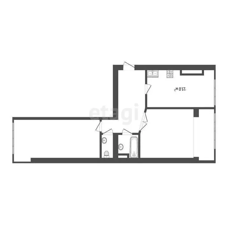 2-комнатная квартира: Нальчик, улица Байсултанова, 35В (66 м) - Фото 1