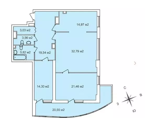 3-к кв. Нижегородская область, Нижний Новгород Сенная пл., 1 (124.15 ... - Фото 1