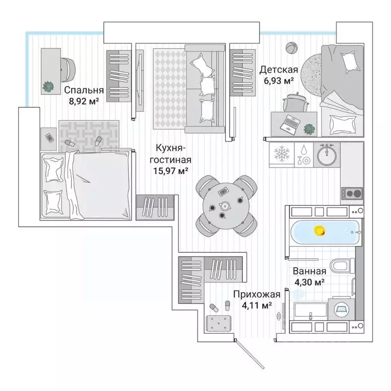 3-к кв. Приморский край, Владивосток ул. Нейбута (41.0 м) - Фото 1