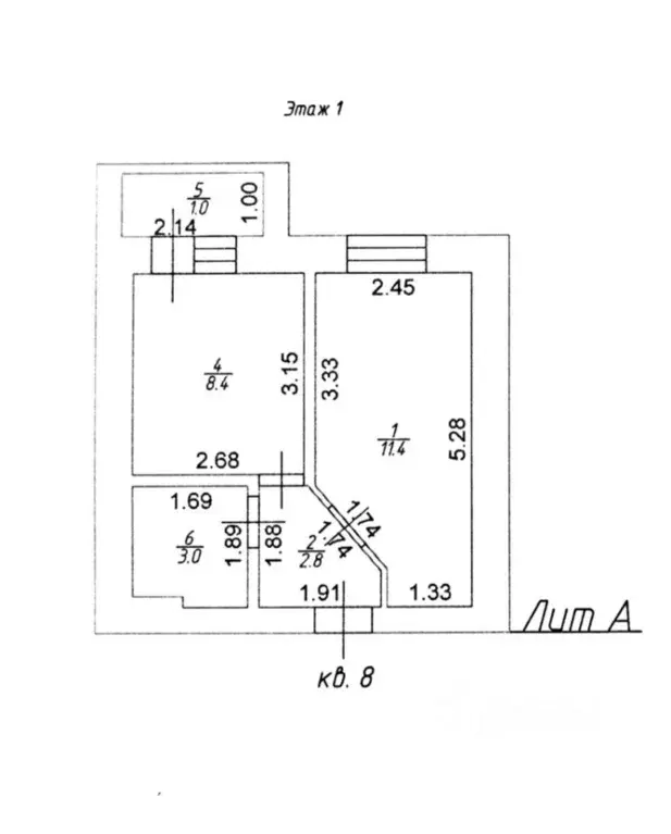 1-к кв. Татарстан, с. Высокая Гора ул. Кооперативная, 9Г (26.9 м) - Фото 2
