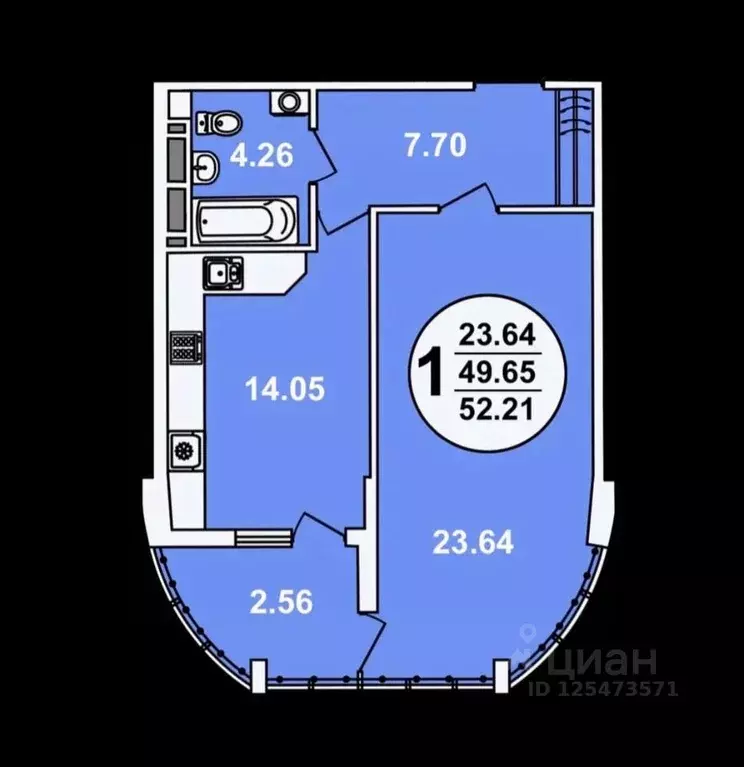 1-к кв. Краснодарский край, Краснодар ул. Шоссе Нефтяников, 18к4 (53.0 ... - Фото 0