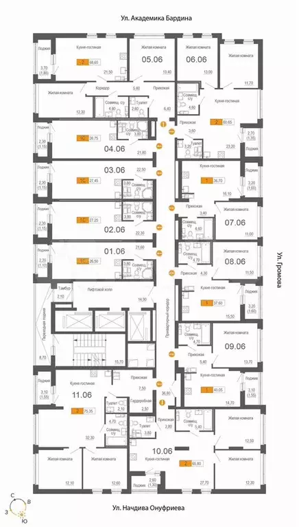 1-к. квартира, 37,6 м, 6/25 эт. - Фото 1