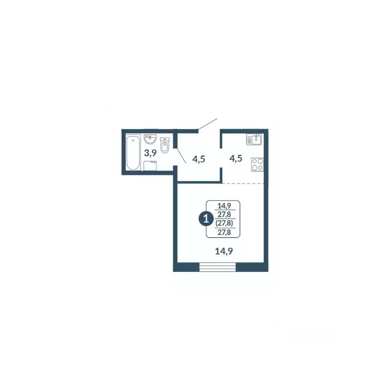 1-к кв. Кировская область, Киров Скандинавия жилой комплекс (27.8 м) - Фото 1
