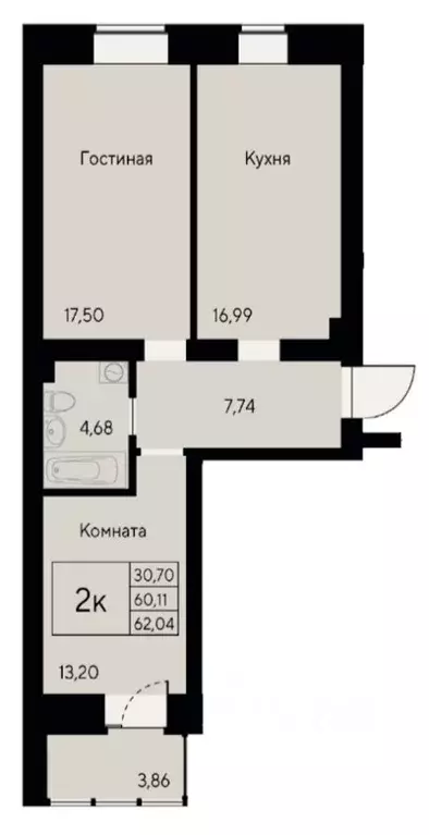 2-к кв. Красноярский край, Красноярск ул. Елены Стасовой, 80 (62.04 м) - Фото 0