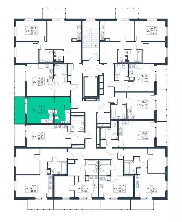 Квартира-студия: Коммунар, Ново-Антропшинская улица, 5 (30.21 м) - Фото 1