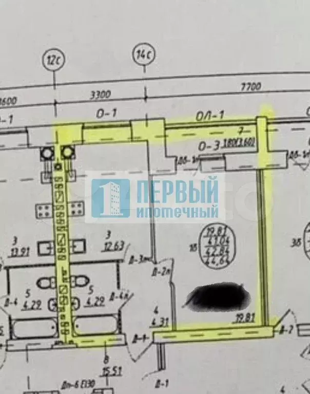 1-к. квартира, 44,6 м, 3/9 эт. - Фото 0