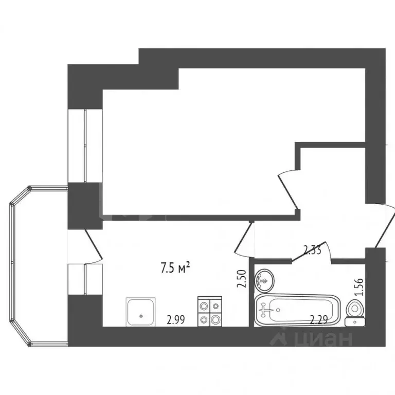 1-к кв. Тюменская область, Тюмень Малая Боровская ул., 28 (34.0 м) - Фото 2