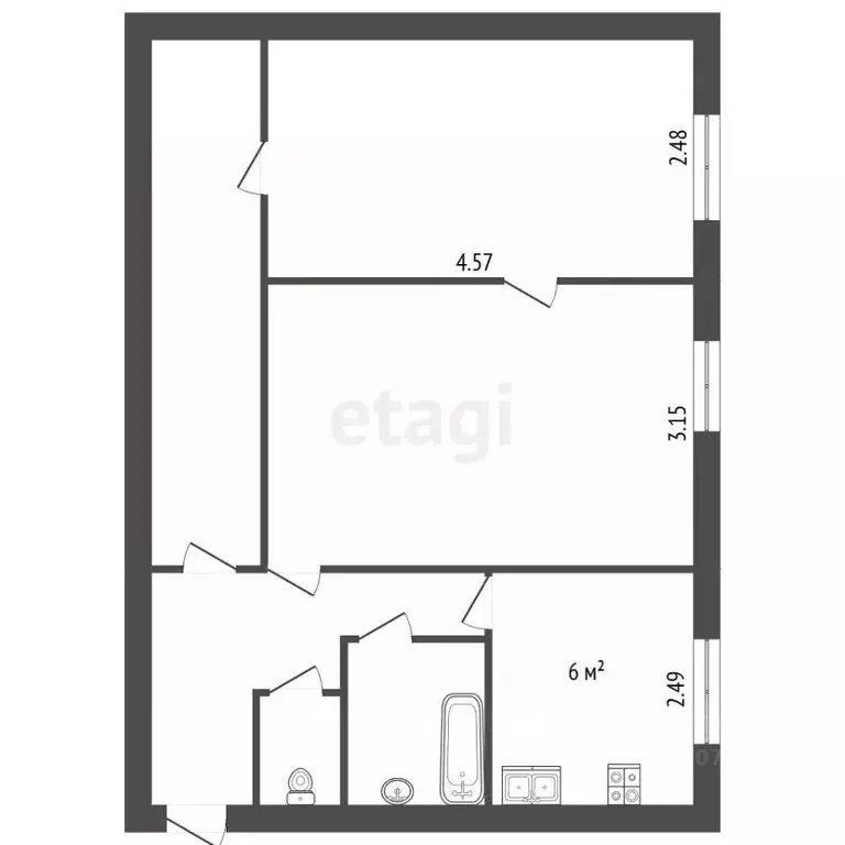 2-к кв. Санкт-Петербург ул. Карпинского, 28К2 (45.0 м) - Фото 2