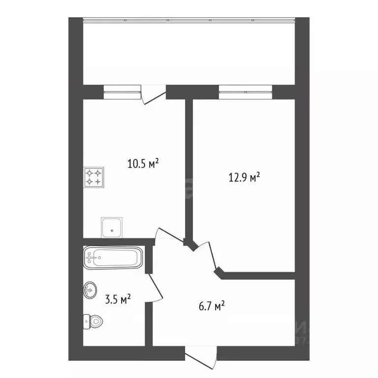 1-к кв. Амурская область, Благовещенский район, с. Чигири ул. ... - Фото 1