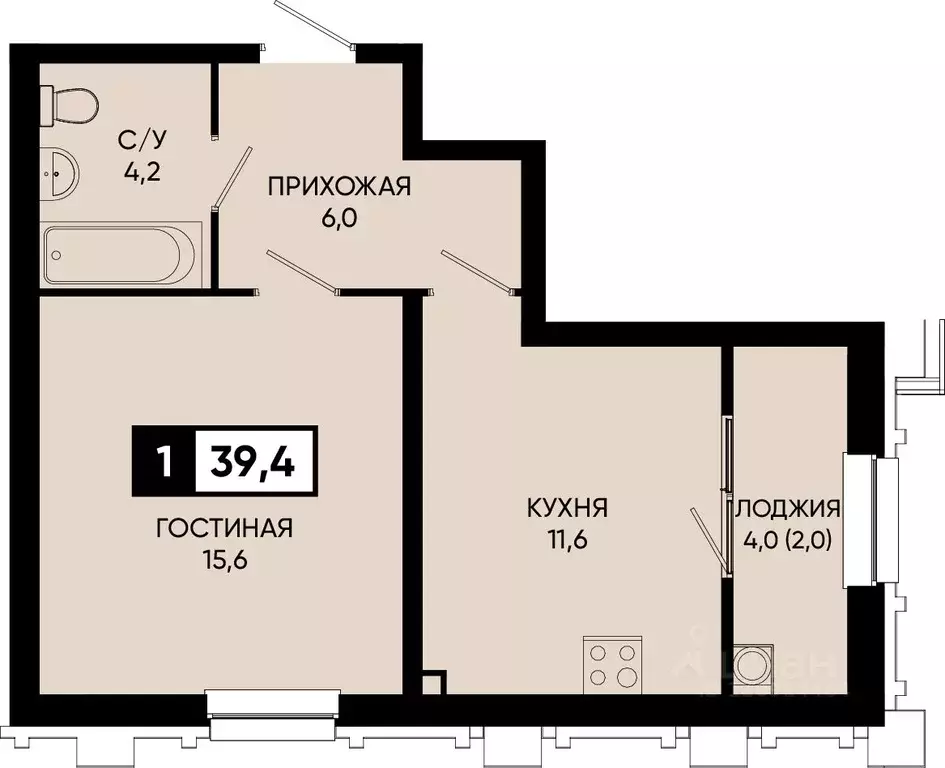 1-к кв. Ставропольский край, Кисловодск городской округ, пос. ... - Фото 1