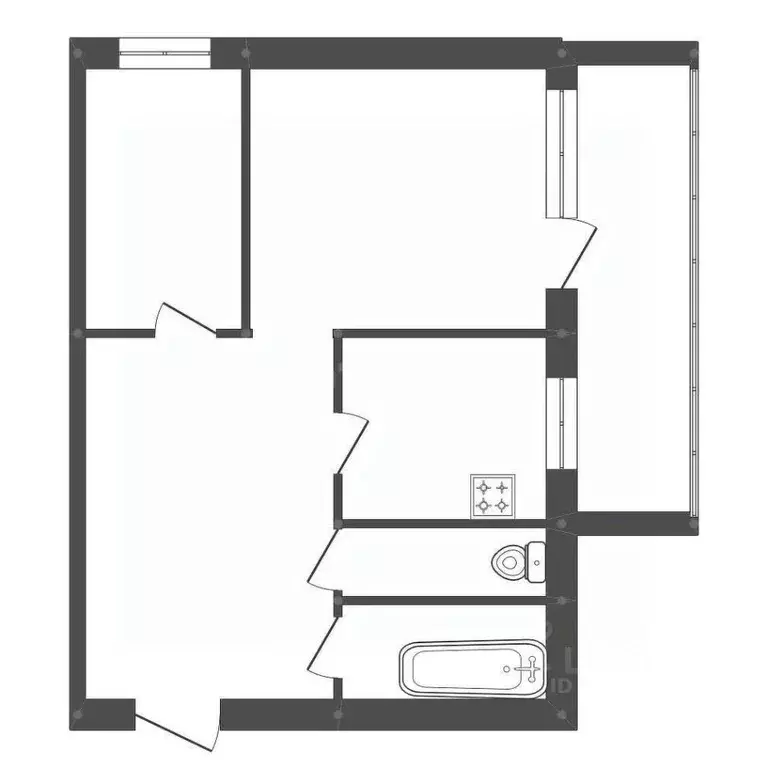 2-к кв. Амурская область, Белогорск Южная ул., 25 (40.7 м) - Фото 2