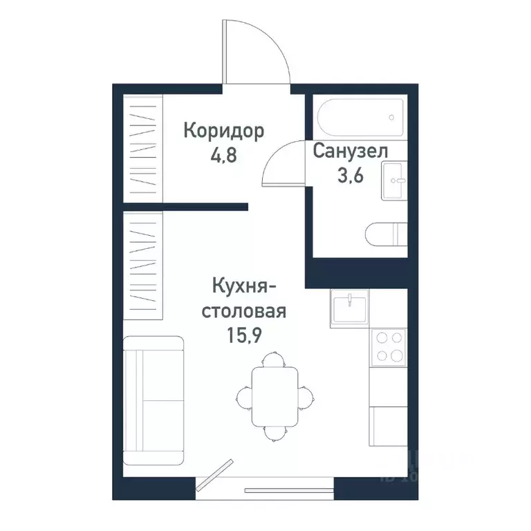 Студия Челябинская область, Челябинский городской округ, пос. ... - Фото 1