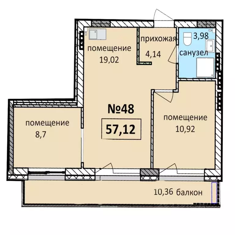 3-к кв. Калининградская область, Балтийск  (57.12 м) - Фото 0