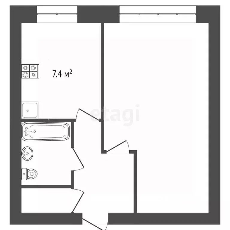 1-к кв. Архангельская область, Архангельск ул. Тимме, 12 (37.4 м) - Фото 1