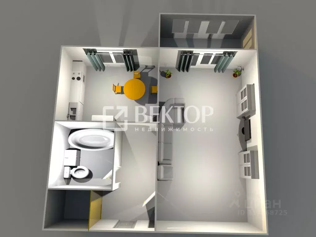 1-к кв. Костромская область, Кострома ул. Машиностроителей, 35 (36.0 ... - Фото 2