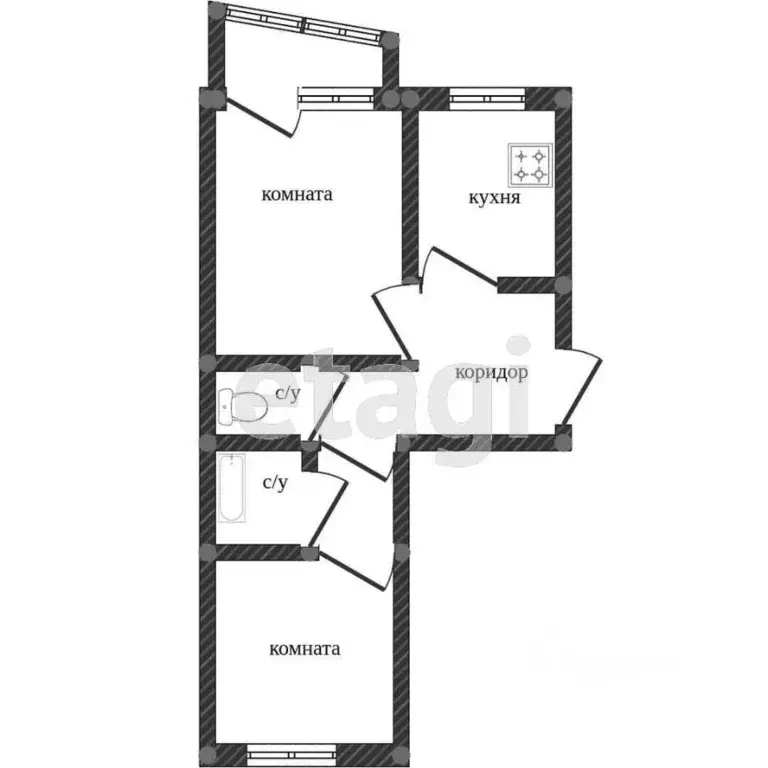 2-к кв. Ханты-Мансийский АО, Сургут ул. Григория Кукуевицкого, 12 ... - Фото 0