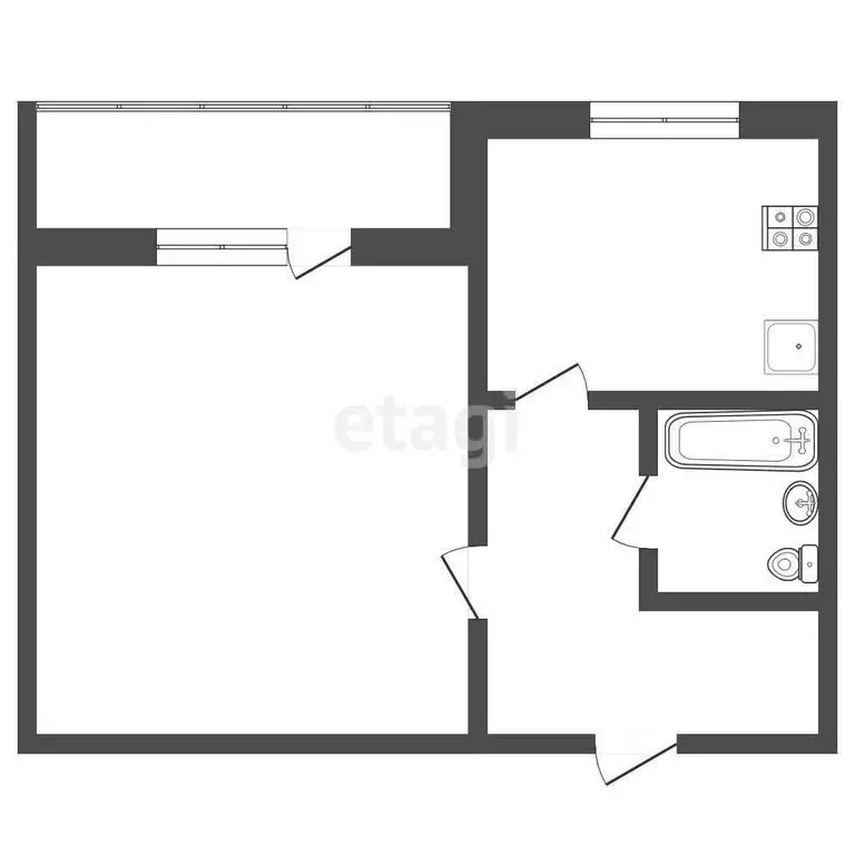1-комнатная квартира: Камышлов, Загородная улица, 22А/2 (34.7 м) - Фото 1