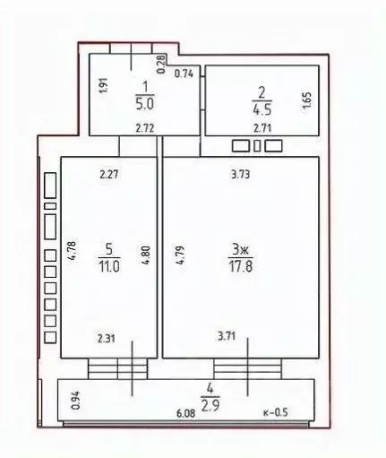 1-к кв. Калининградская область, Калининград ул. Старшины Дадаева, 71 ... - Фото 2