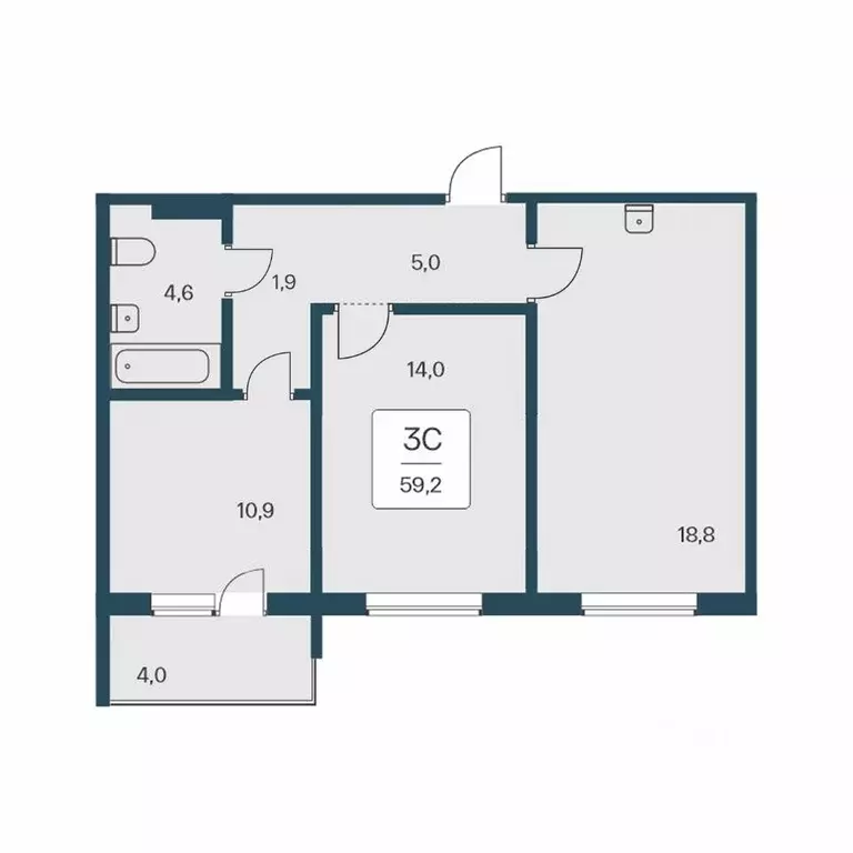 3-к кв. Новосибирская область, Новосибирск Кедровая ул., 80/3 (59.2 м) - Фото 0