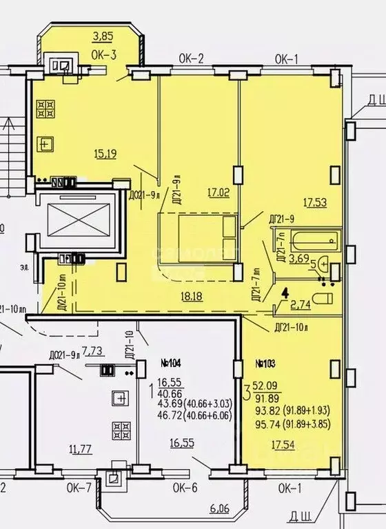 3-к кв. Курская область, Курск ул. 2-я Агрегатная, 57 (93.83 м) - Фото 1