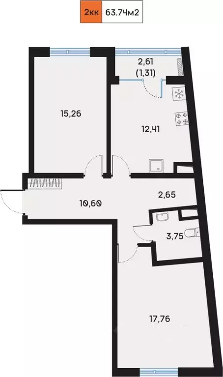 2-к кв. Санкт-Петербург 7-я Васильевского острова линия, 84 (63.74 м) - Фото 0