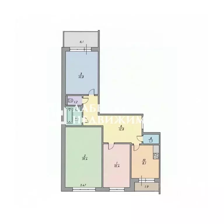 3-к кв. Тверская область, Тверь ул. Можайского, 62 (70.0 м) - Фото 2