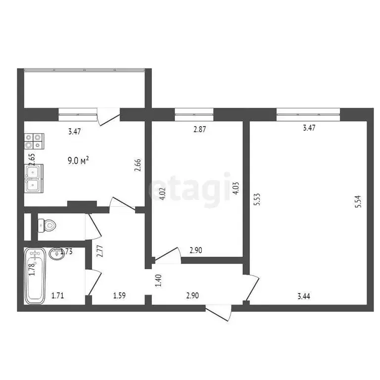 2-комнатная квартира: Саранск, улица Фурманова, 67 (56 м) - Фото 1