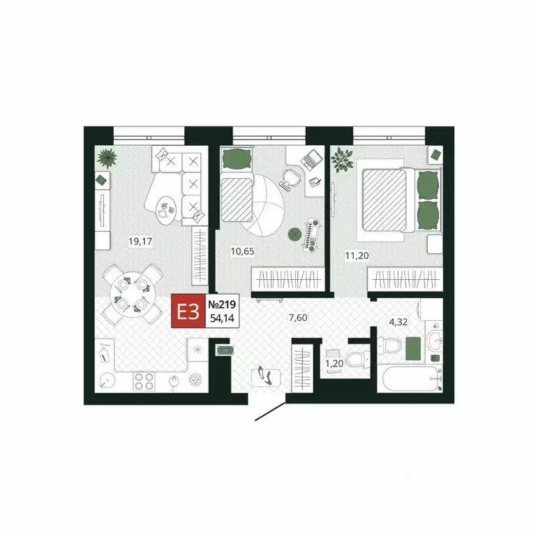 2-к кв. Тульская область, Тула Мясново мкр, Желания жилой комплекс ... - Фото 0