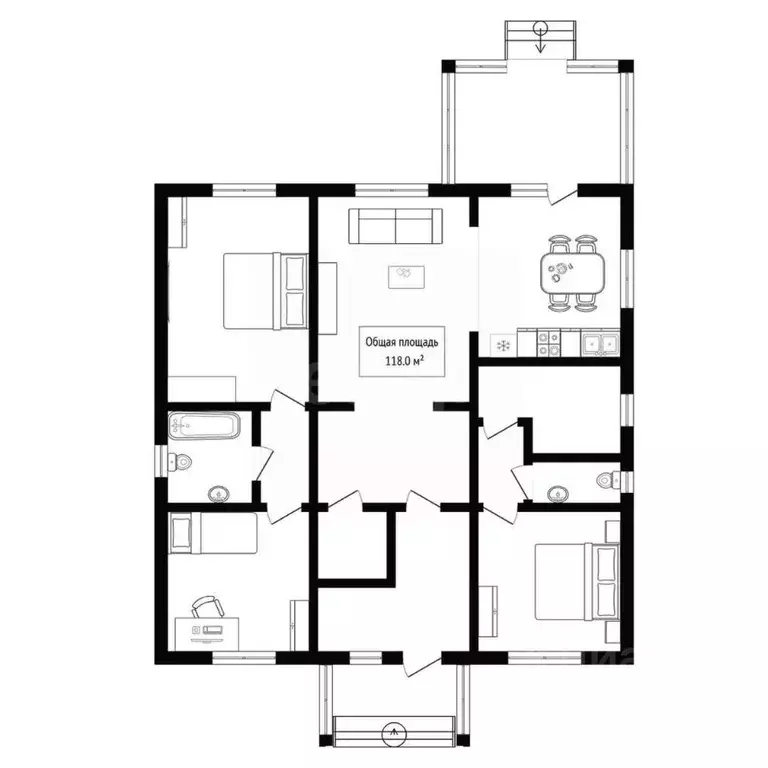 Дом в Алтай, Майминский район, с. Подгорное ул. Магистральная, 26 (118 ... - Фото 2