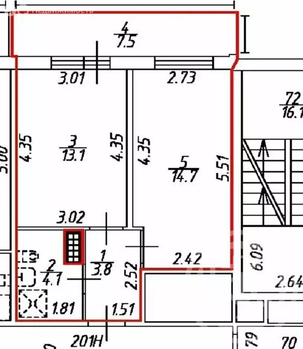 1-комнатная квартира: Санкт-Петербург, Невский район, муниципальный ... - Фото 1