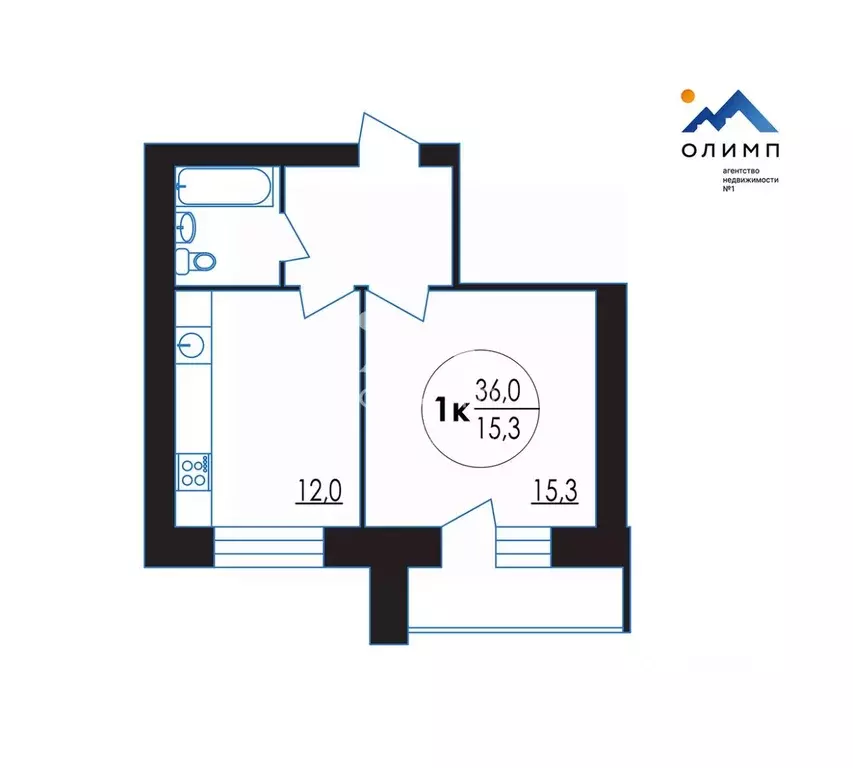 1-к кв. Вологодская область, Вологда ул. Гагарина, 80Ак4 (36.0 м) - Фото 1