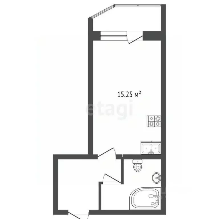 Студия Архангельская область, Архангельск Коммунальная ул., 6к1 (26.9 ... - Фото 2