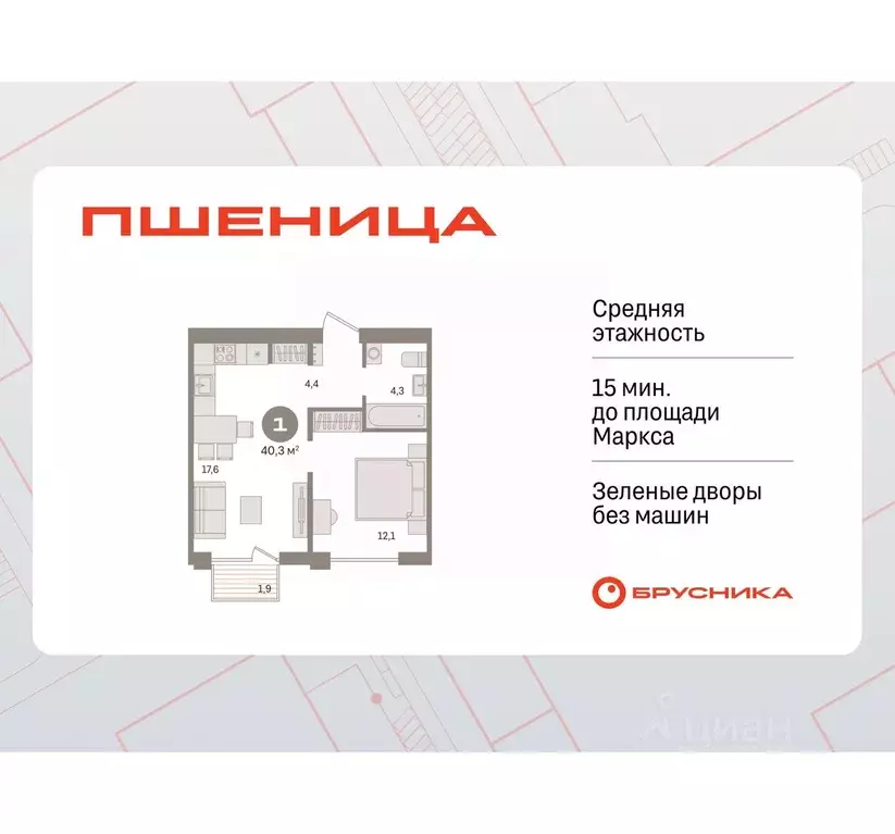 1-к кв. Новосибирская область, Новосибирский район, Краснообск рп ... - Фото 1