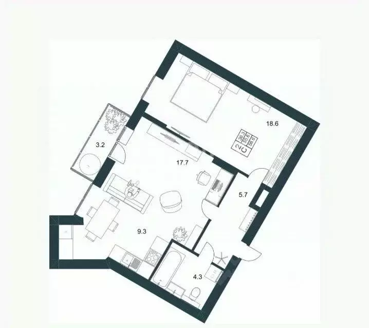 2-к кв. Липецкая область, Липецк Минская ул., 6Б (56.6 м) - Фото 2