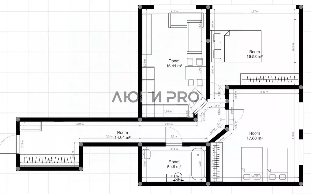 3-к кв. Башкортостан, Уфа Бакалинская ул., 33/2 (80.6 м) - Фото 2