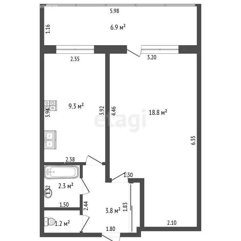 1-комнатная квартира: Стерлитамак, проспект Октября, 9А (36.1 м) - Фото 1