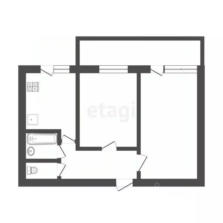 2-к кв. Ульяновская область, Ульяновск ул. Ульяны Громовой, 6 (53.0 м) - Фото 1